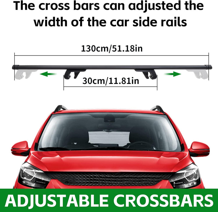 Black Aluminum Roof Rack Cross Bars 51"