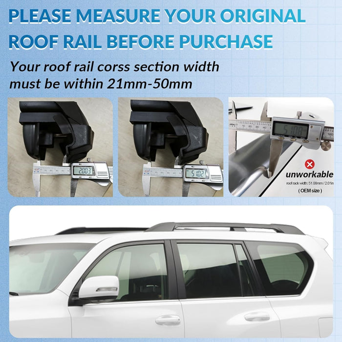 Aluminum Roof Rack Cross Bars 51"