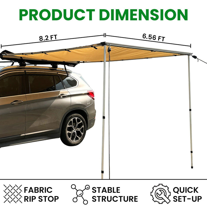 8.2X6.5ft Foldable Vehicle Awning - JustV - 