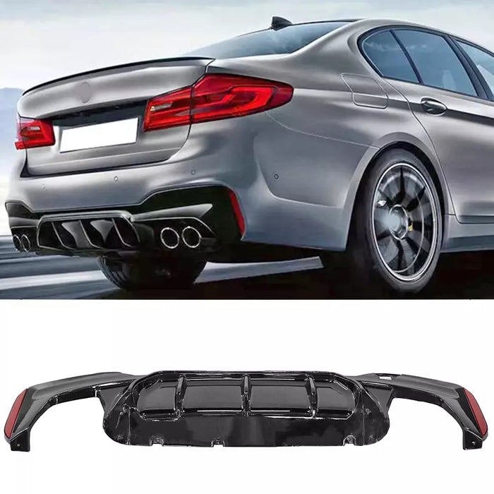 Gloss Black Rear Bumper Lip For BMW 5 Series G30 G38 2017-2023