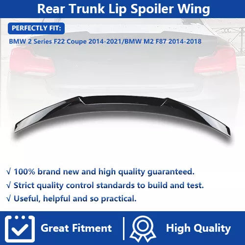 M4 Style Rear Trunk Lip For BMW F22 F87 Coupe 2014+