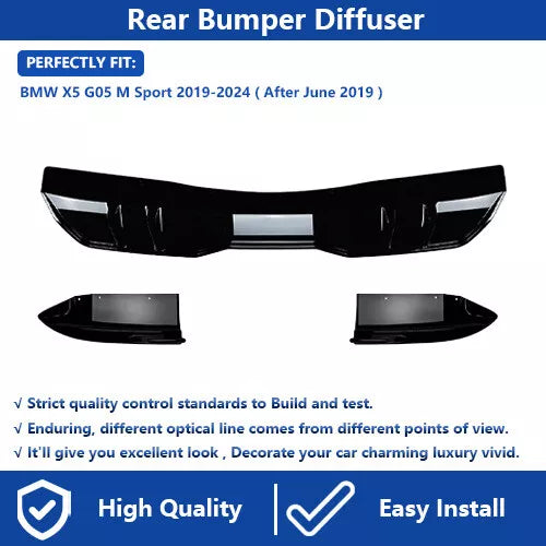 Rear Bumper Lip For BMW X5 G05 M Sport 2019-2024