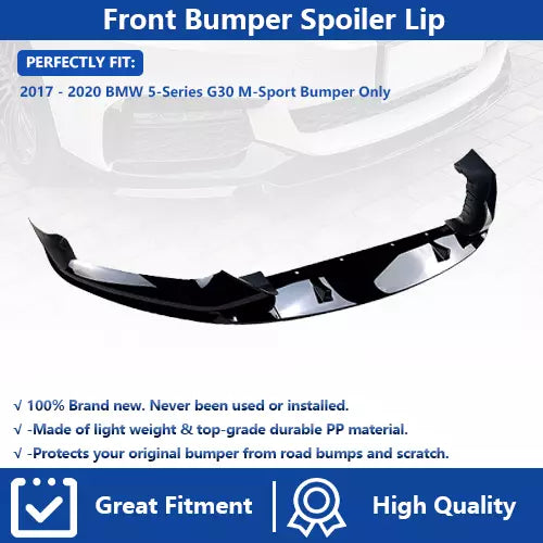 Front Bumper Lip For BMW 5 Series G30 M Sport 2017-2020