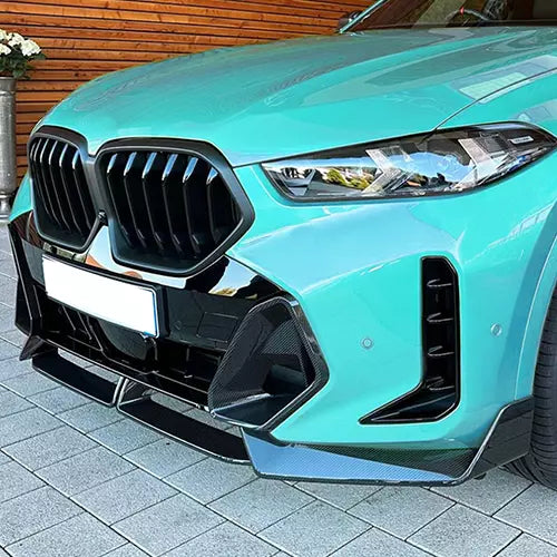 Carbon Fiber Front Spoiler Lip Fit For BMW X6 G06 LCI M Sport 2023-2024