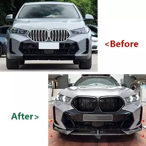 MP Style Front Bumper Lip For BMW X6 G06 M Sport LCI 2023+