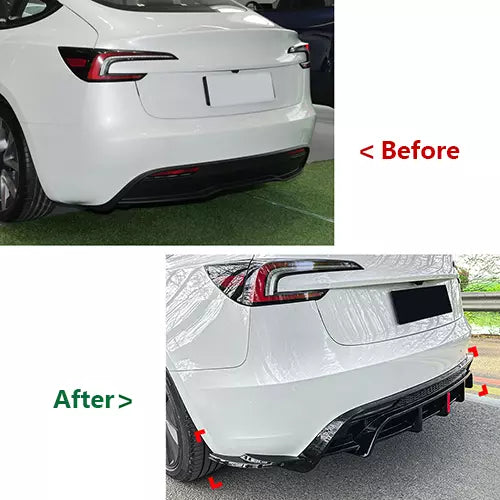 Rear Bumper Diffuser Lip W/ Light For Tesla Model 3 2024+