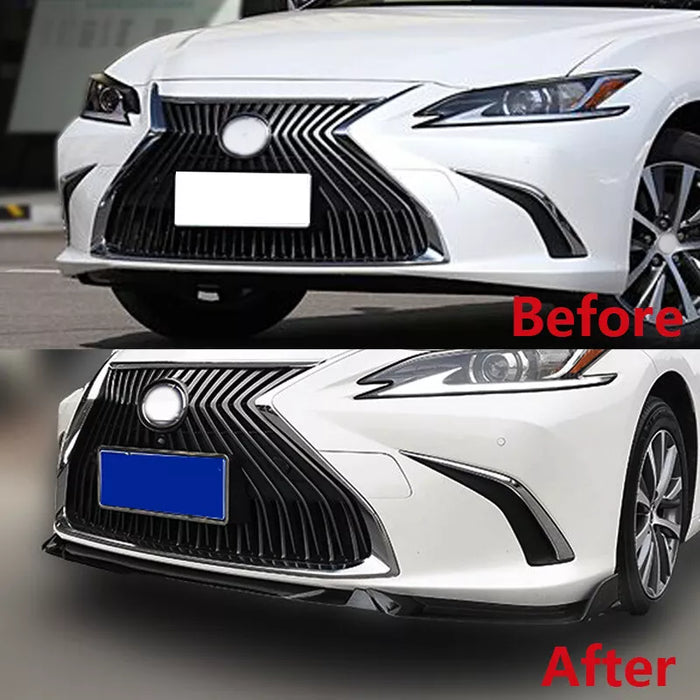 Gloss Black Front Bumper Lip For Lexus ES300h ES350 2018-2024