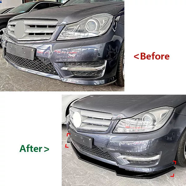 Front Spoiler Lip For Benz C Class W204 S204 AMG Line 2011-2014