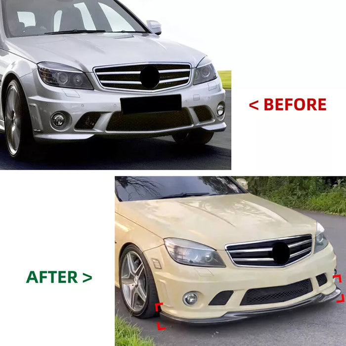 Front Bumper Lip For Bnez C Class W204 C63 AMG 2008-2011