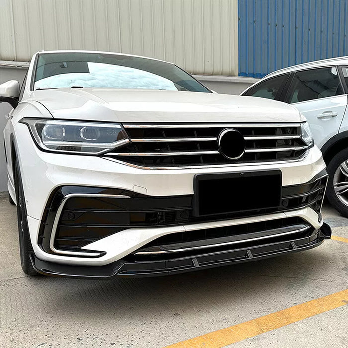 Black Front Bumper Lip for Tiguan R Line 2021-2023