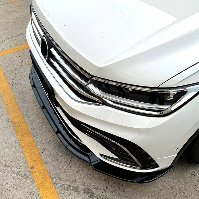 Black Front Bumper Lip for Tiguan R Line 2021-2023