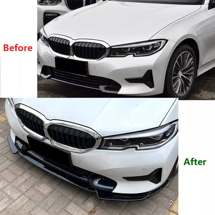 Front Bumper Lip Spiltter For BMW 3 Series G20 G21 2019-2021