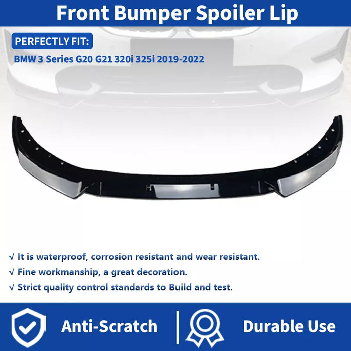 Front Bumper Lip Spiltter For BMW 3 Series G20 G21 2019-2021