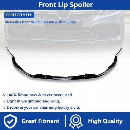 Front Bumper Lip For Benz C Class W205 C63 AMG 2015-2022