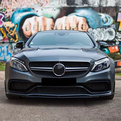 Front Bumper Lip For Benz C Class W205 C63 AMG 2015-2022