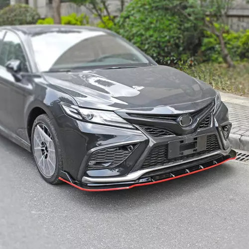 Black & Red Front Bumper Lip For Toyota Camry SE XSE 2021+