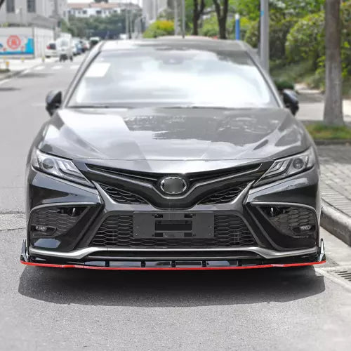 Black & Red Front Bumper Lip For Toyota Camry SE XSE 2021+