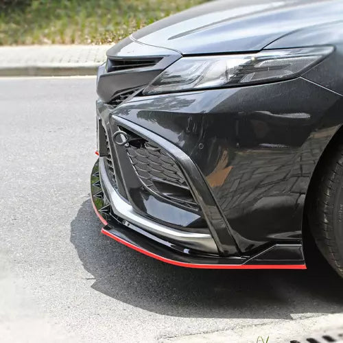 Black & Red Front Bumper Lip For Toyota Camry SE XSE 2021+