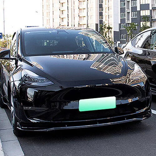 V Style Front Bumper Lip For Tesla Model Y 2020-2025