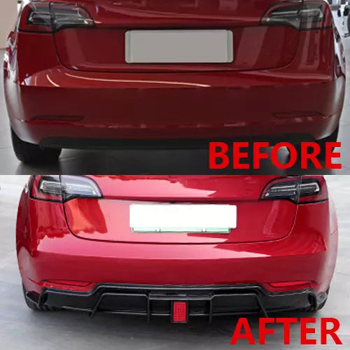 Gloss Black Rear Bumper Lip Tesla Model 3 2017-2022