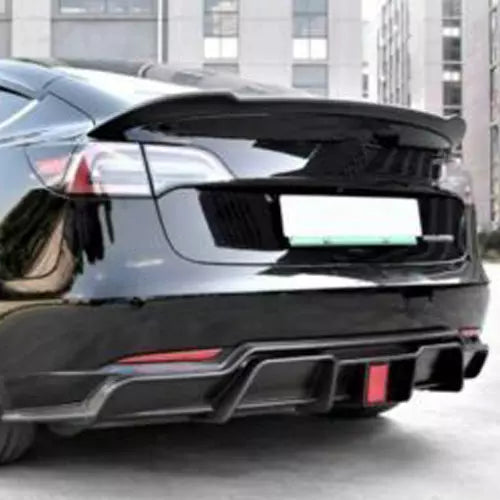 Gloss Black Rear Bumper Lip Tesla Model 3 2017-2022